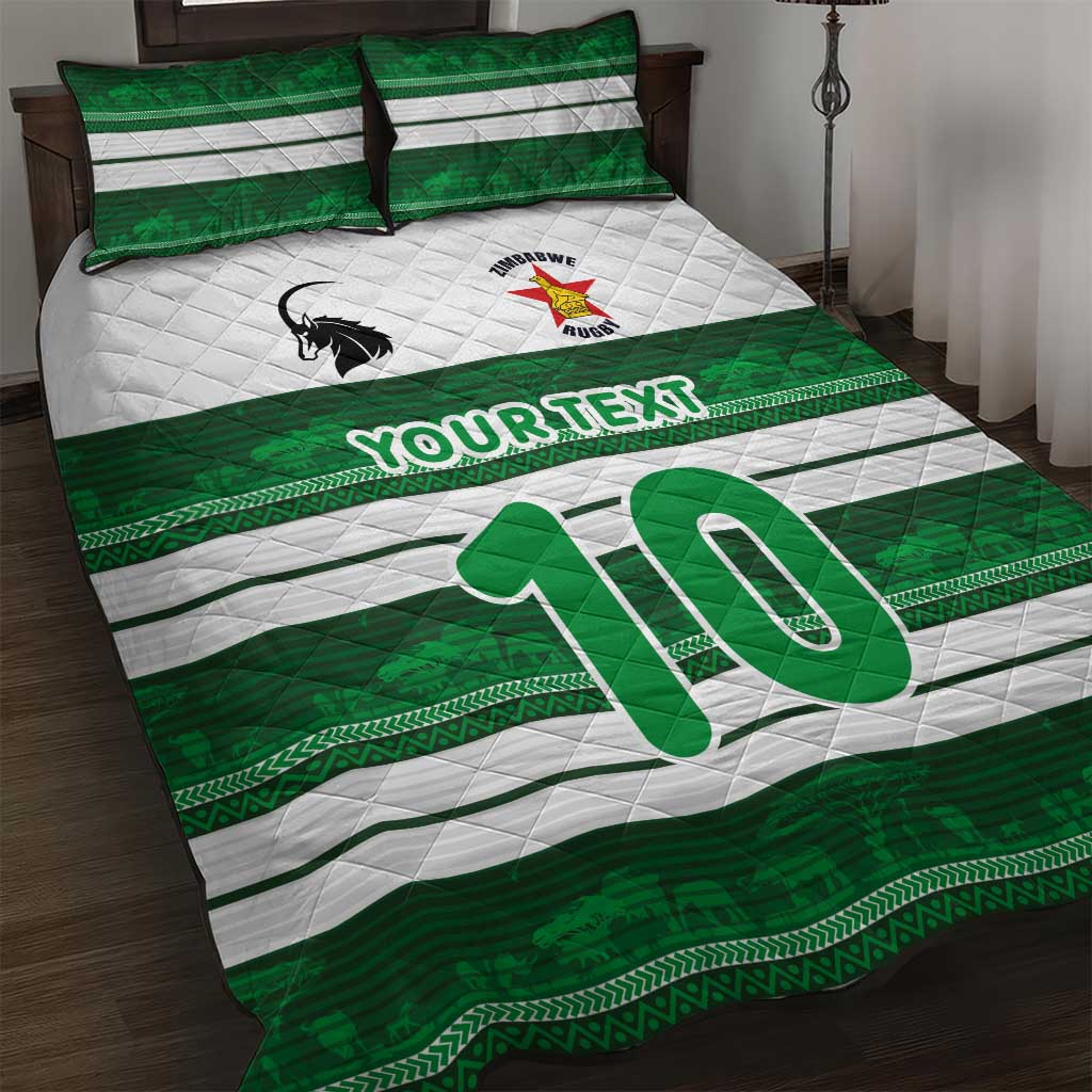 Custom Zimbabwe Rugby Quilt Bed Set African Heritage Edition - African Pride