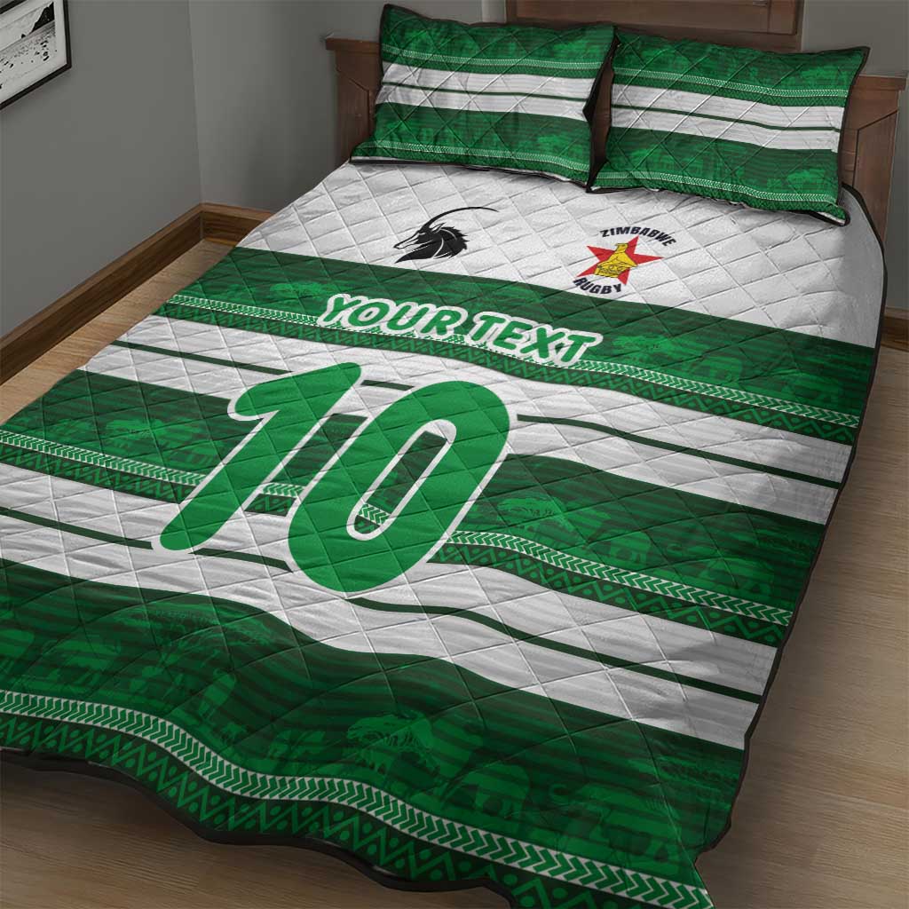 Custom Zimbabwe Rugby Quilt Bed Set African Heritage Edition - African Pride
