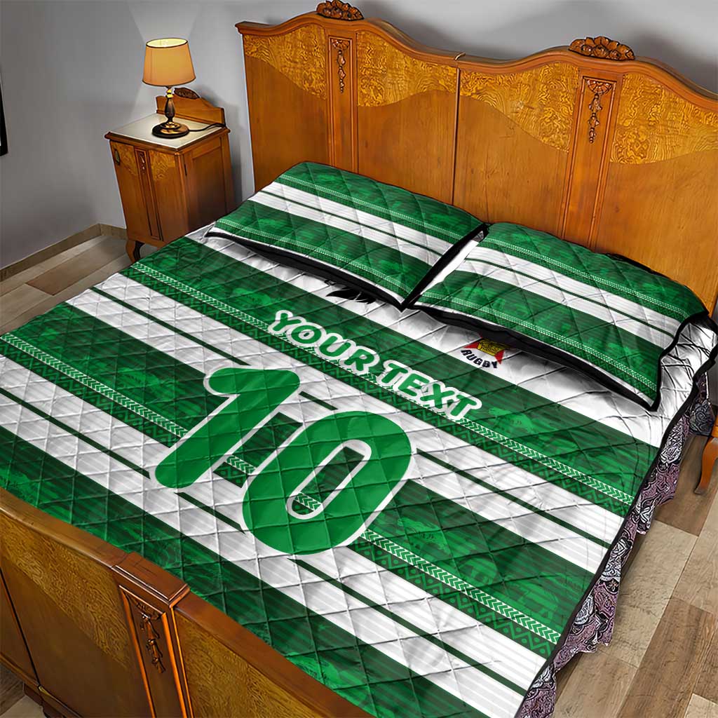 Custom Zimbabwe Rugby Quilt Bed Set African Heritage Edition - African Pride