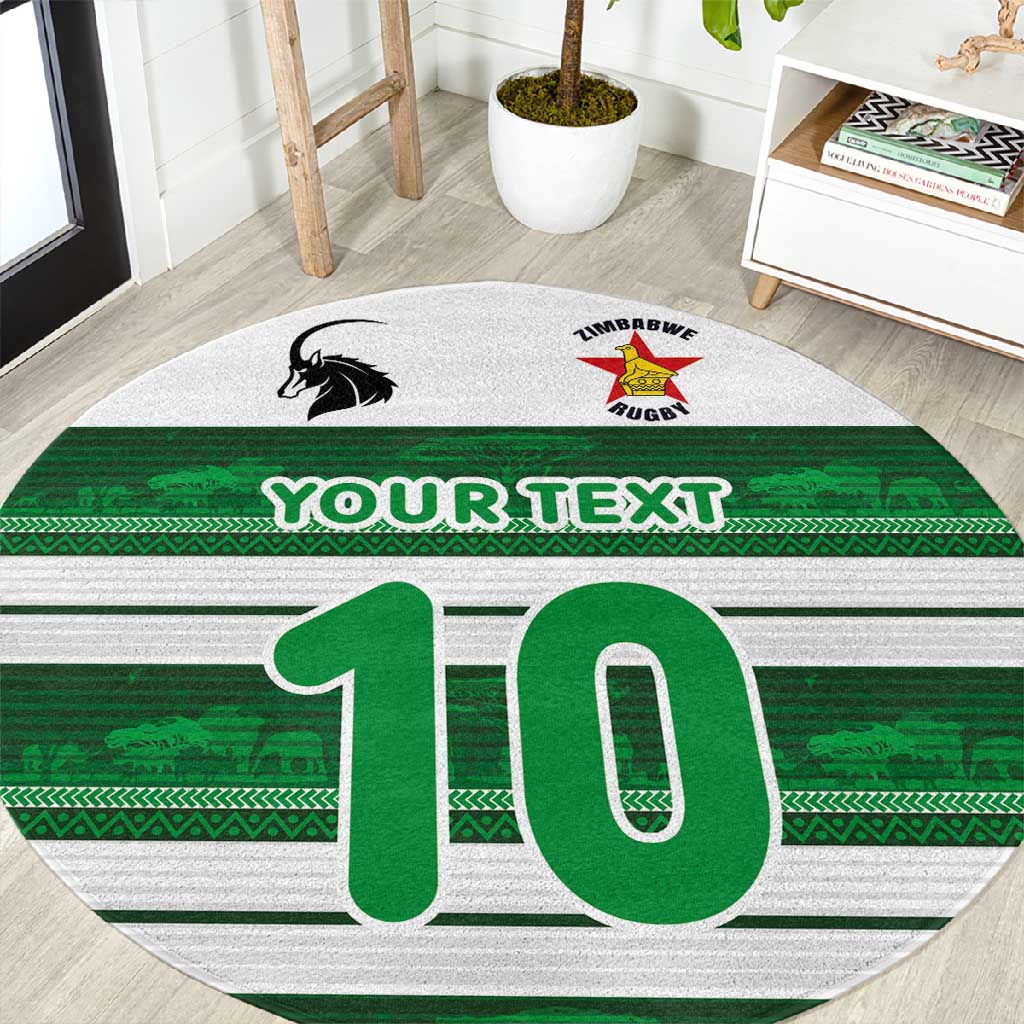 Custom Zimbabwe Rugby Round Carpet African Heritage Edition - African Pride