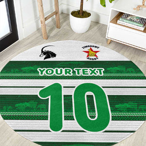 Custom Zimbabwe Rugby Round Carpet African Heritage Edition - African Pride