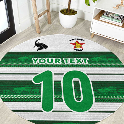 Custom Zimbabwe Rugby Round Carpet African Heritage Edition - African Pride