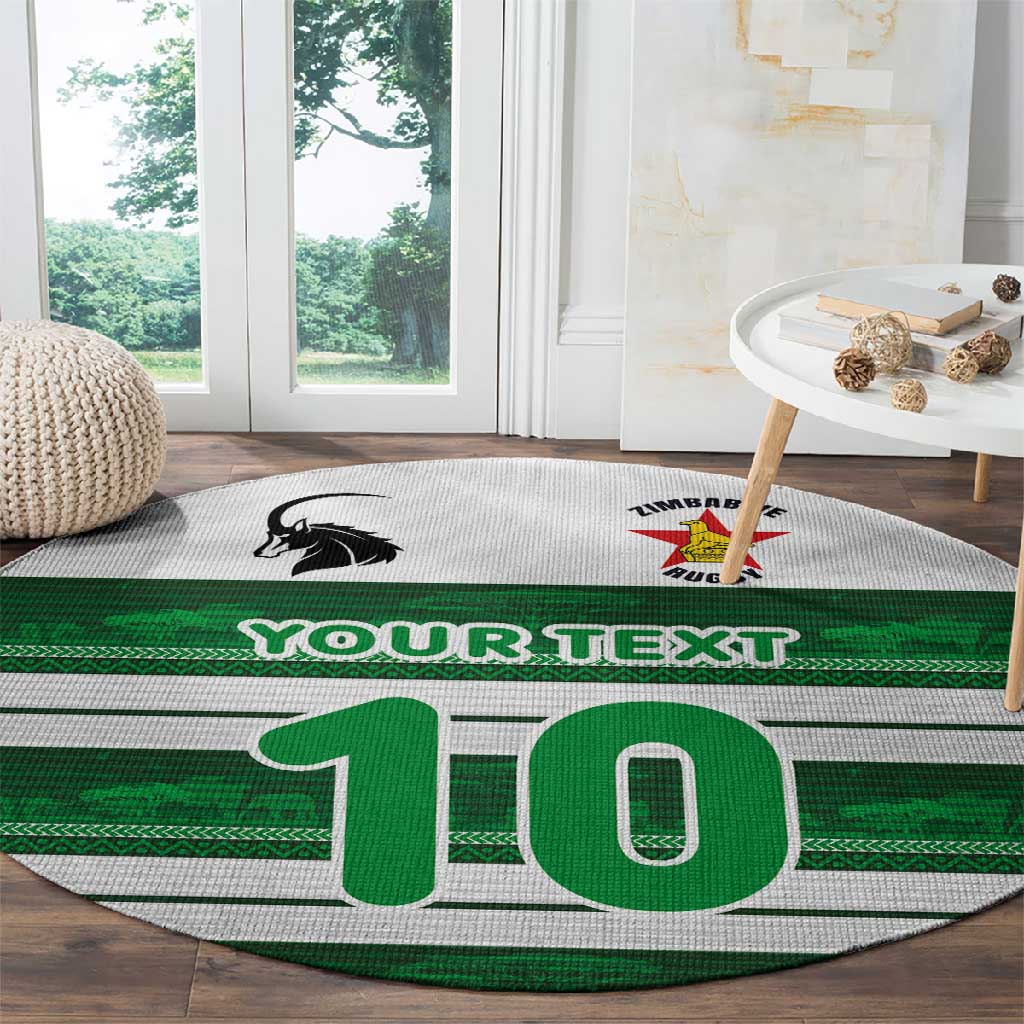 Custom Zimbabwe Rugby Round Carpet African Heritage Edition - African Pride
