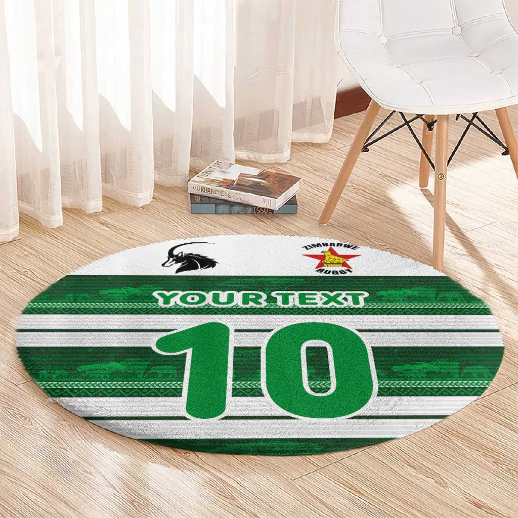 Custom Zimbabwe Rugby Round Carpet African Heritage Edition - African Pride