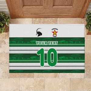 Custom Zimbabwe Rugby Rubber Doormat African Heritage Edition - African Pride