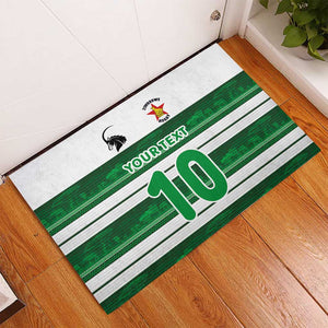 Custom Zimbabwe Rugby Rubber Doormat African Heritage Edition - African Pride