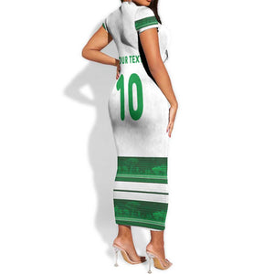 Custom Zimbabwe Rugby Short Sleeve Bodycon Dress African Heritage Edition - African Pride