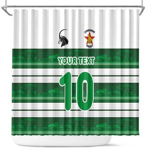 Custom Zimbabwe Rugby Shower Curtain African Heritage Edition - African Pride