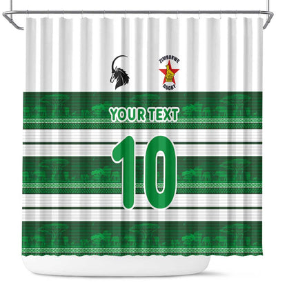 Custom Zimbabwe Rugby Shower Curtain African Heritage Edition - African Pride
