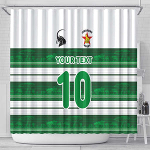Custom Zimbabwe Rugby Shower Curtain African Heritage Edition - African Pride