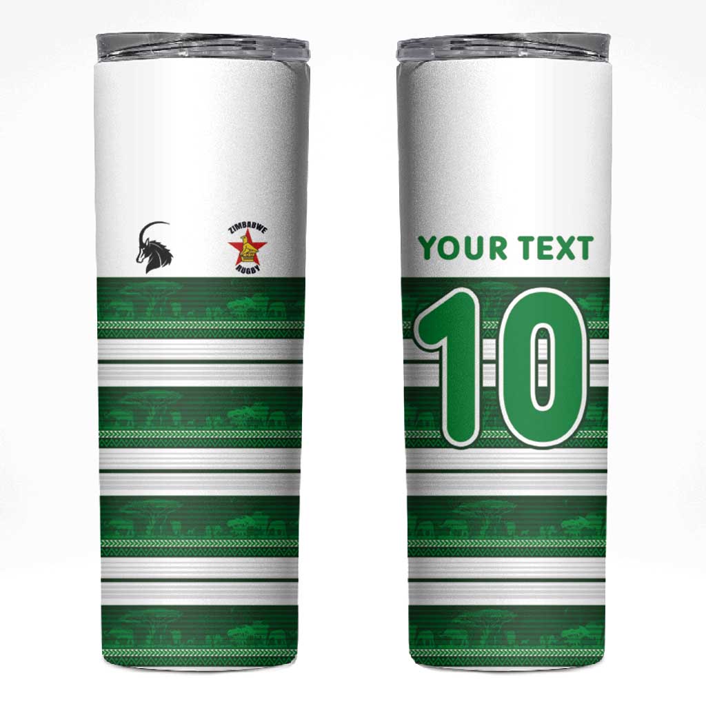Custom Zimbabwe Rugby Skinny Tumbler African Heritage Edition - African Pride