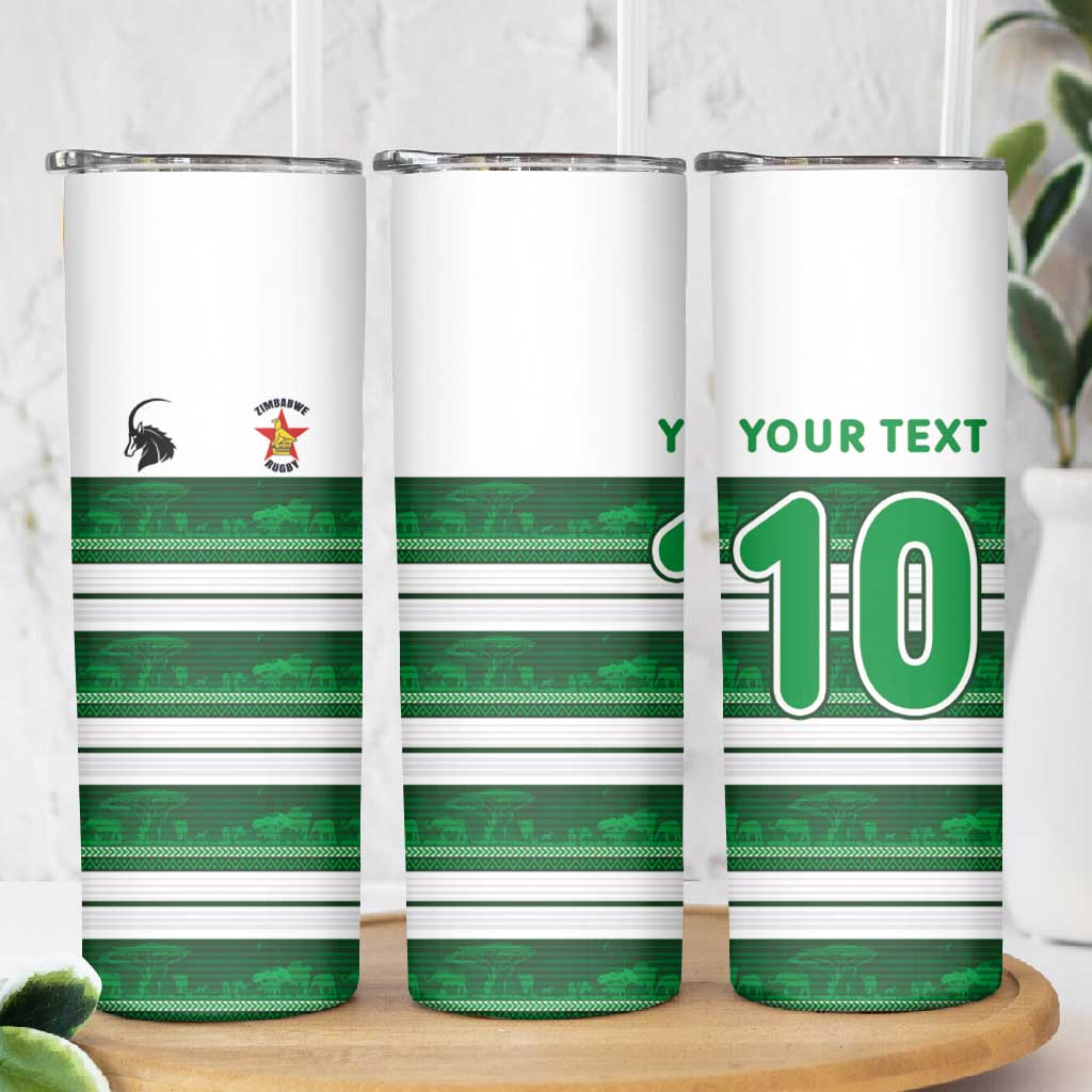 Custom Zimbabwe Rugby Skinny Tumbler African Heritage Edition - African Pride