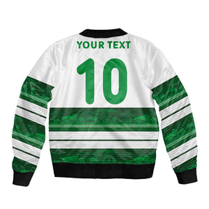 Custom Zimbabwe Rugby Sleeve Zip Bomber Jacket African Heritage Edition - African Pride