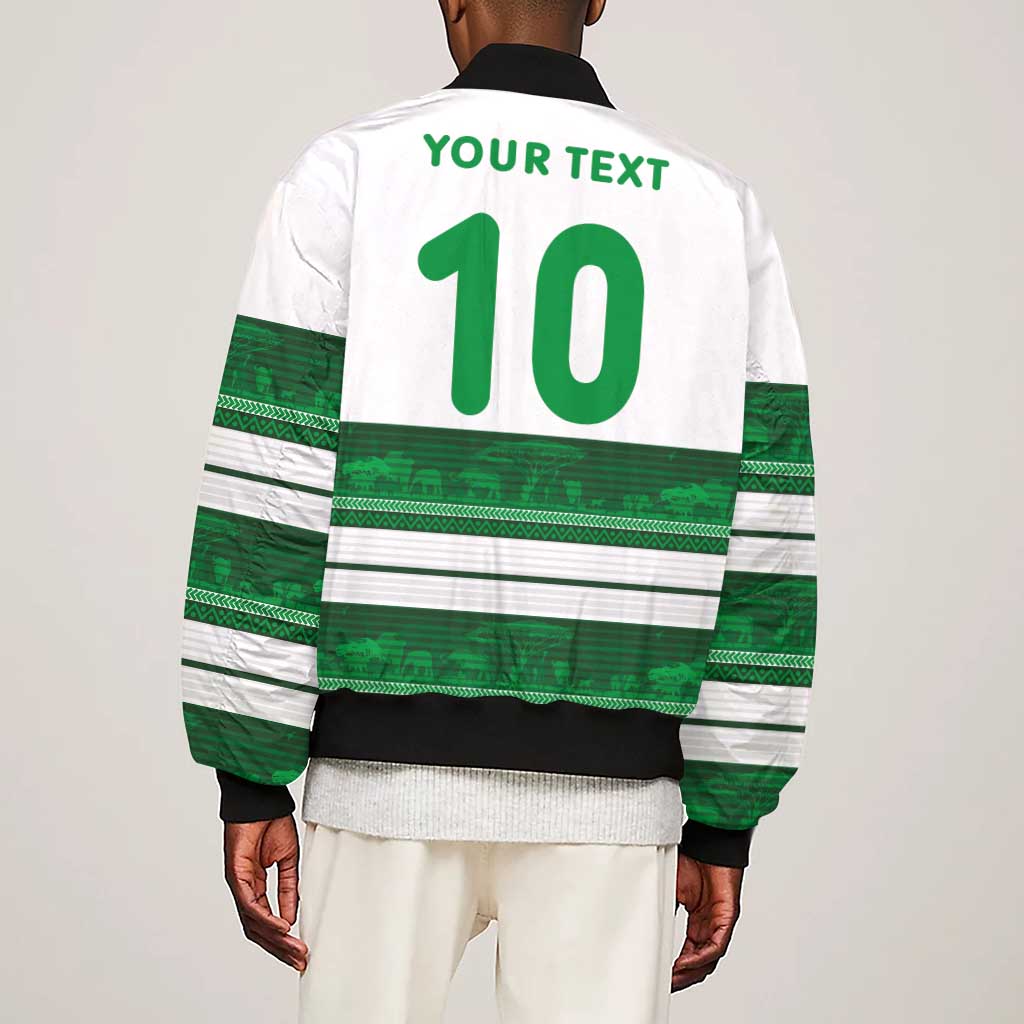 Custom Zimbabwe Rugby Sleeve Zip Bomber Jacket African Heritage Edition - African Pride