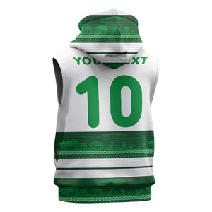 Custom Zimbabwe Rugby Sleeveless Zip Hoodie African Heritage Edition - African Pride