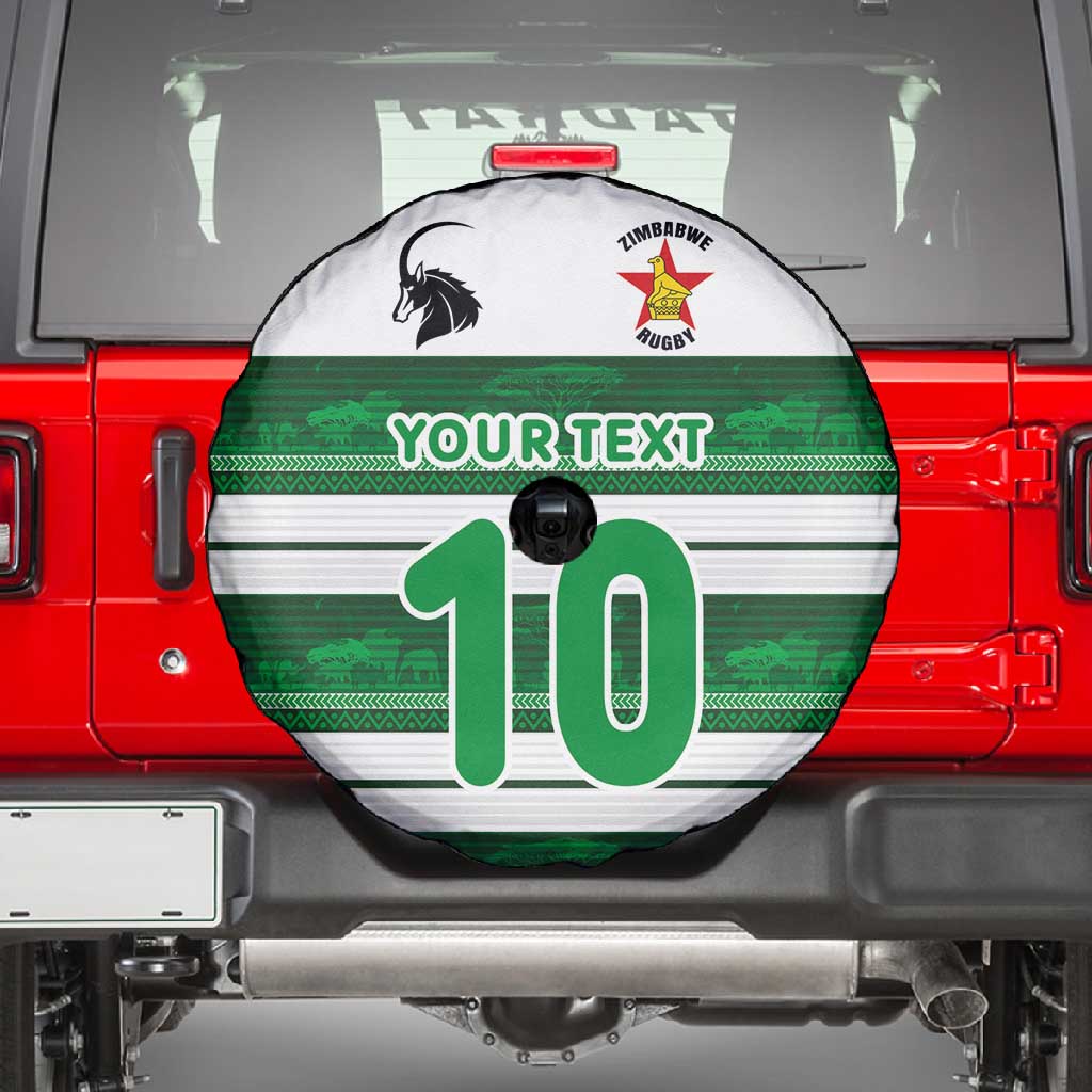 Custom Zimbabwe Rugby Spare Tire Cover African Heritage Edition - African Pride