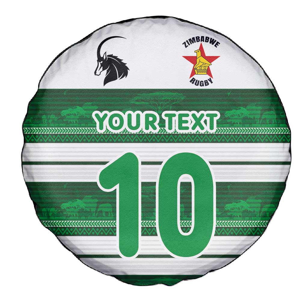 Custom Zimbabwe Rugby Spare Tire Cover African Heritage Edition - African Pride