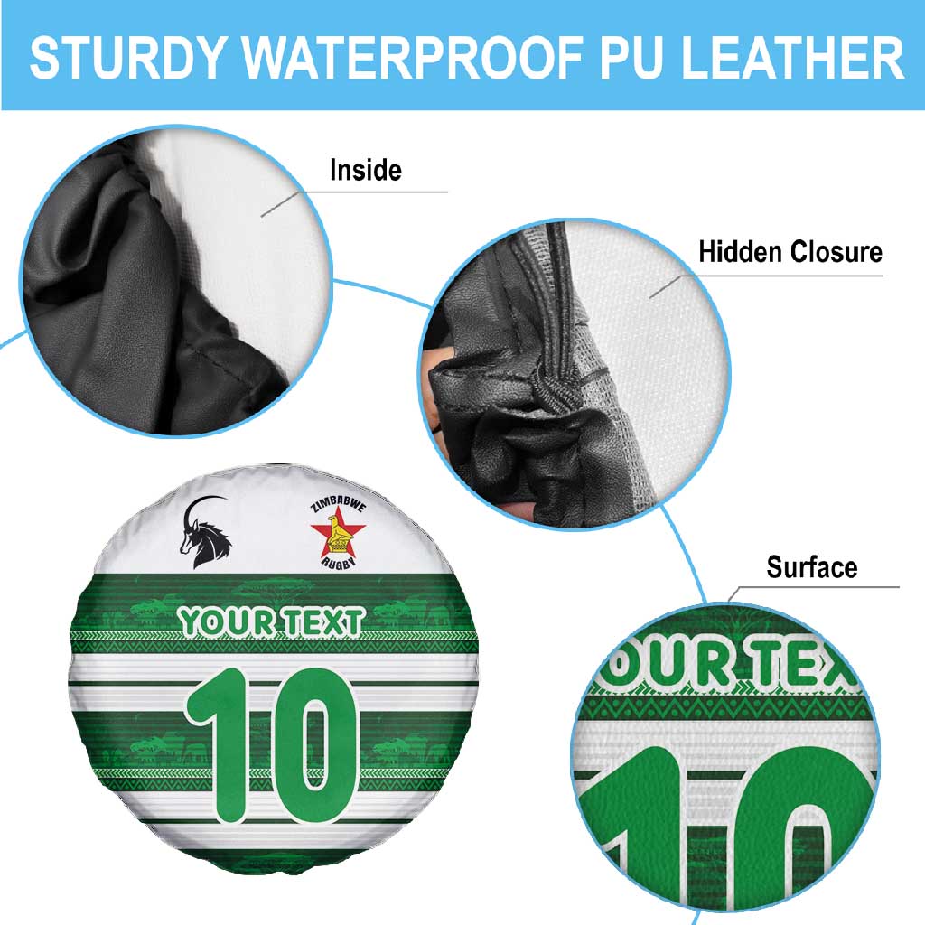 Custom Zimbabwe Rugby Spare Tire Cover African Heritage Edition - African Pride