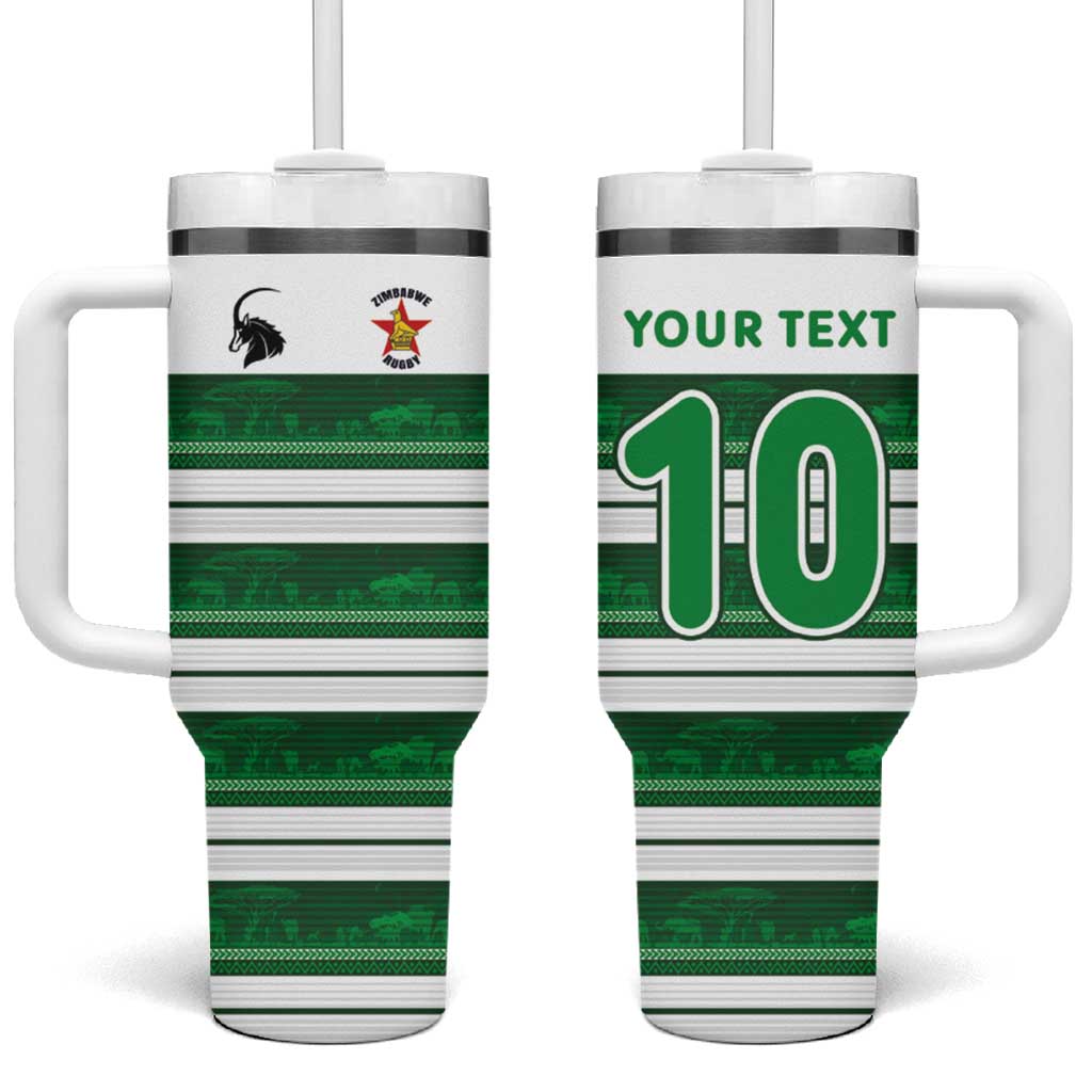 Custom Zimbabwe Rugby Tumbler With Handle African Heritage Edition - African Pride