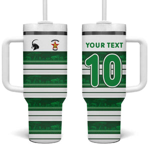 Custom Zimbabwe Rugby Tumbler With Handle African Heritage Edition - African Pride