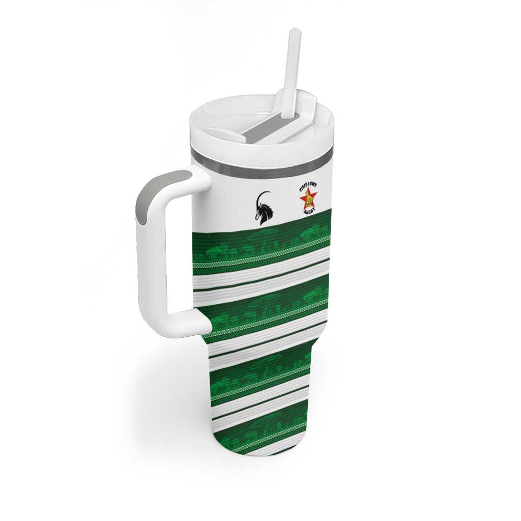 Custom Zimbabwe Rugby Tumbler With Handle African Heritage Edition - African Pride