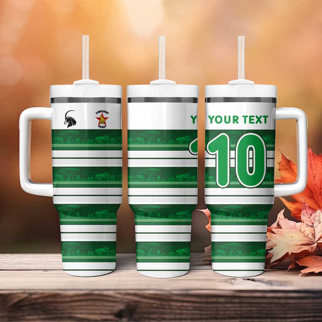 Custom Zimbabwe Rugby Tumbler With Handle African Heritage Edition - African Pride
