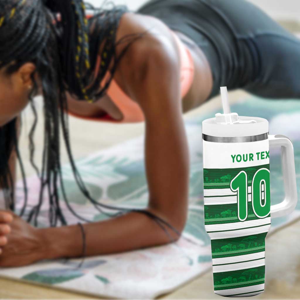 Custom Zimbabwe Rugby Tumbler With Handle African Heritage Edition - African Pride
