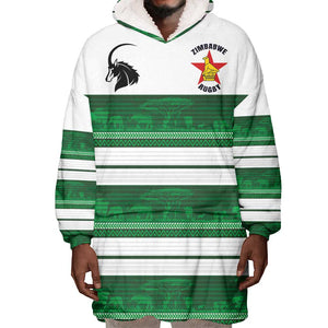 Custom Zimbabwe Rugby Wearable Blanket Hoodie African Heritage Edition - African Pride