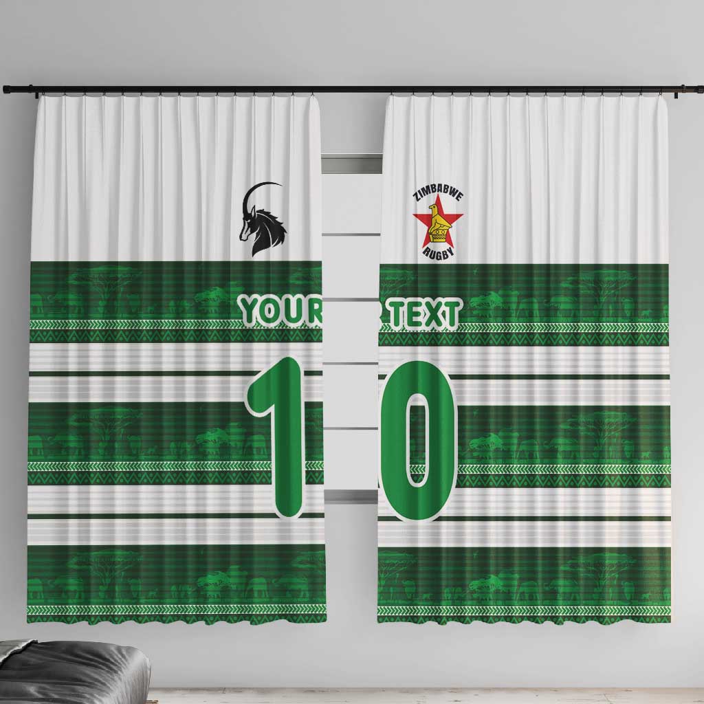 Custom Zimbabwe Rugby Window Curtain African Heritage Edition - African Pride