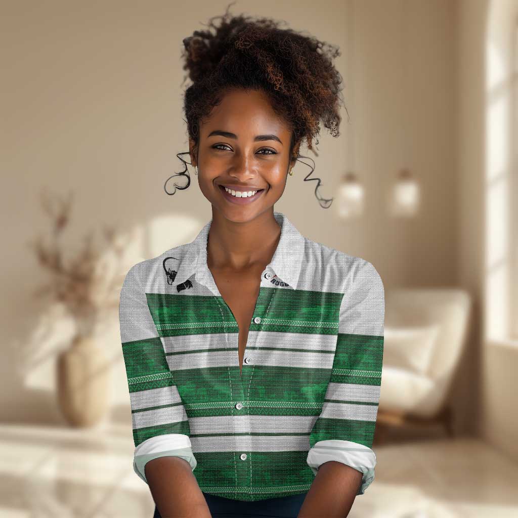 Custom Zimbabwe Rugby Women Casual Shirt African Heritage Edition - African Pride