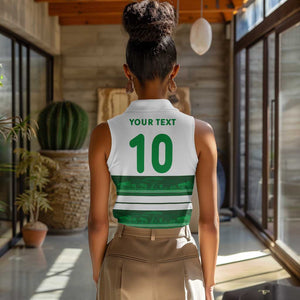 Custom Zimbabwe Rugby Women Sleeveless Polo Shirt African Heritage Edition - African Pride