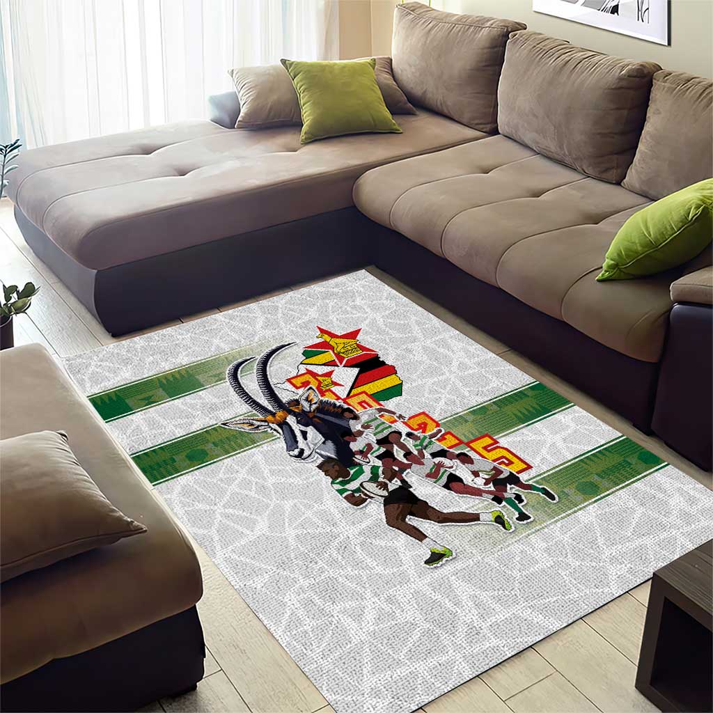 Zimbabwe Rugby The Champions 2025 Area Rug Sables-Warriors of Africa - African Pride