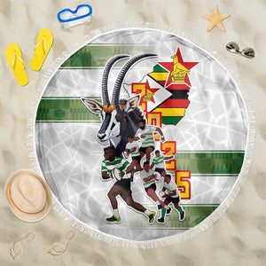 Zimbabwe Rugby The Champions 2025 Beach Blanket Sables-Warriors of Africa - African Pride