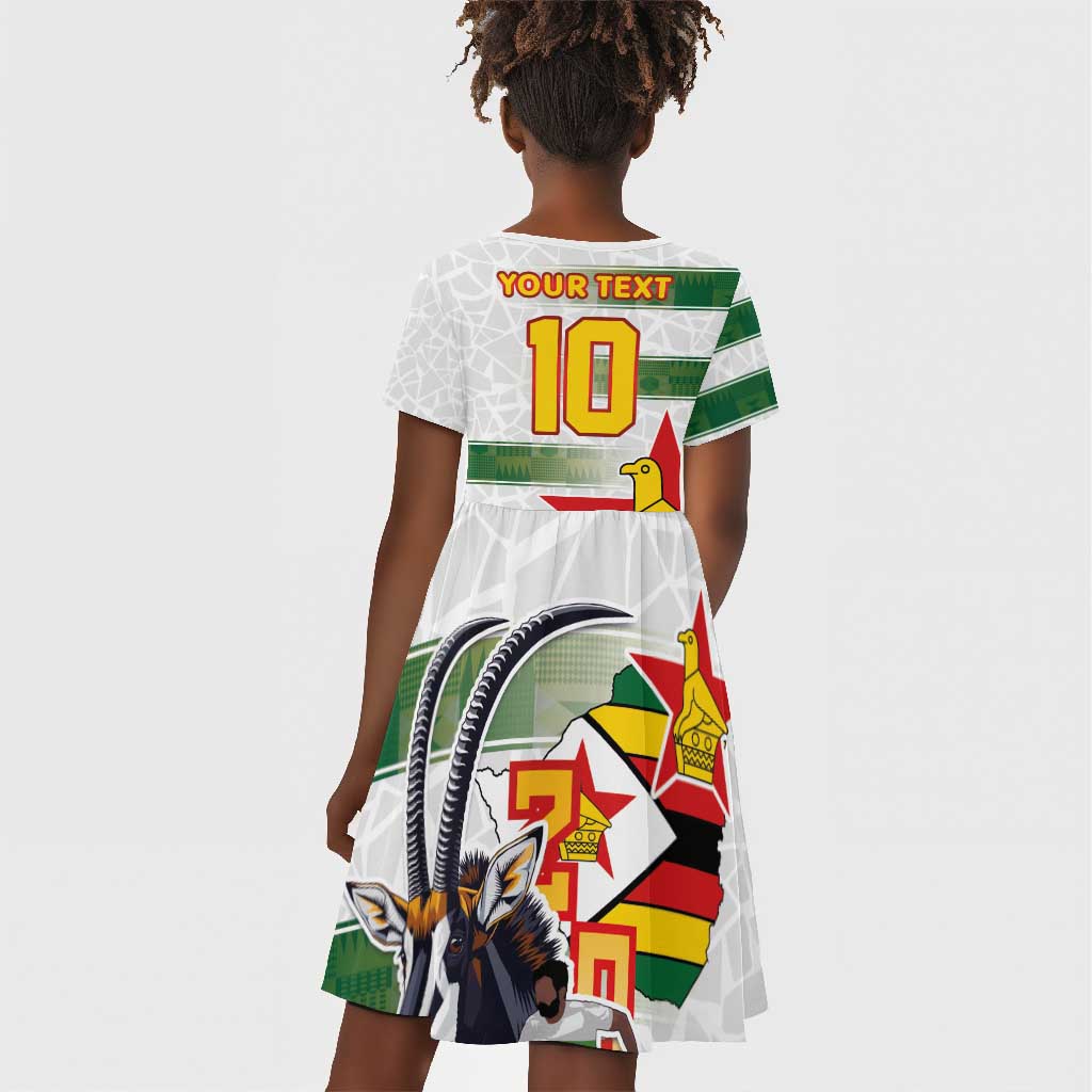 Custom Zimbabwe Rugby The Champions 2025 Kid Short Sleeve Dress Sables-Warriors of Africa - African Pride