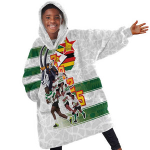 Custom Zimbabwe Rugby The Champions 2025 Kid Wearable Blanket Hoodie Sables-Warriors of Africa - African Pride