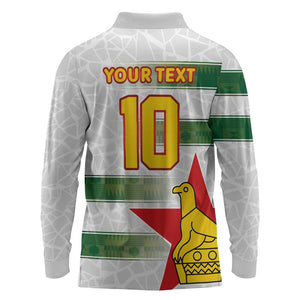 Custom Zimbabwe Rugby The Champions 2025 Long Sleeve Polo Shirt Sables-Warriors of Africa - African Pride