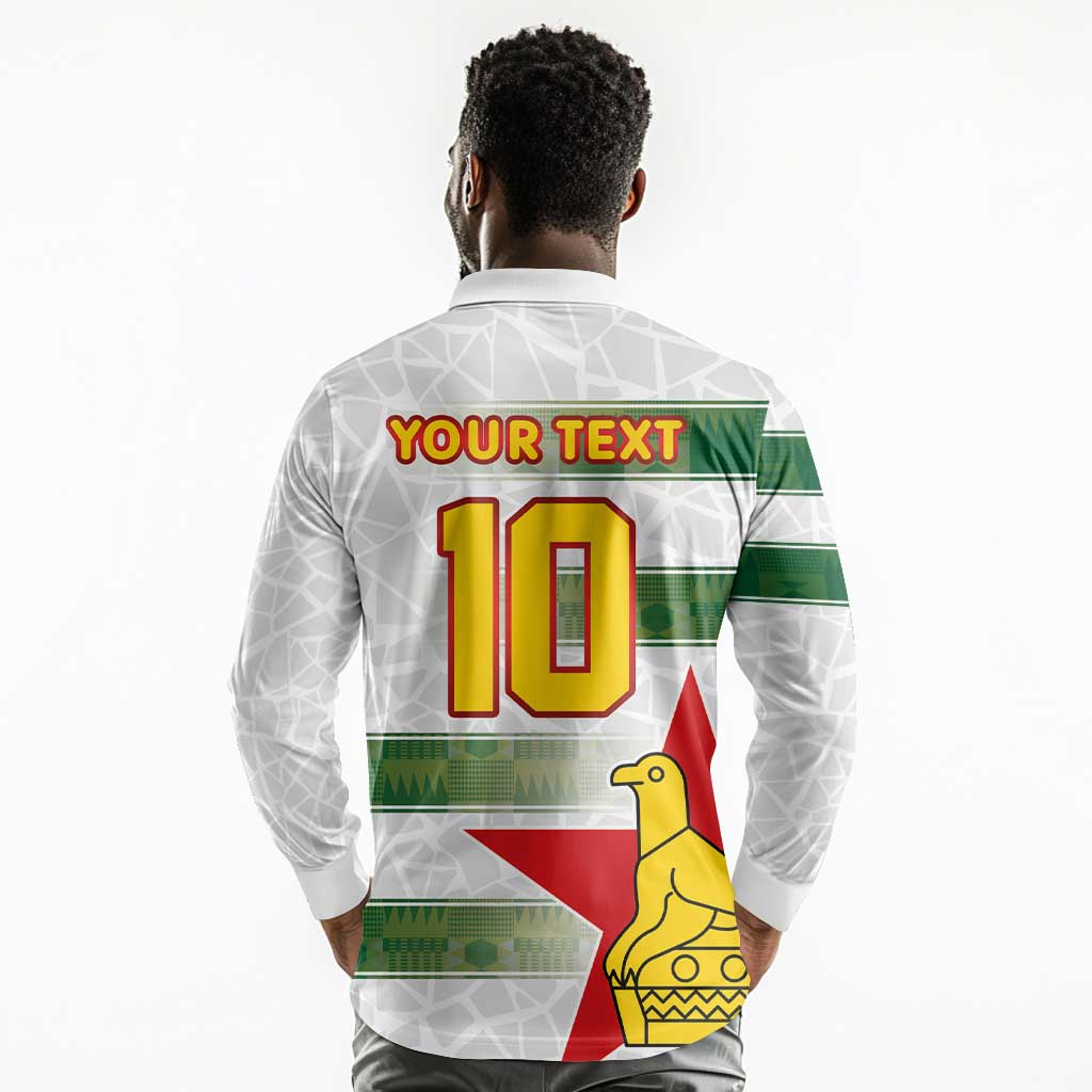 Custom Zimbabwe Rugby The Champions 2025 Long Sleeve Polo Shirt Sables-Warriors of Africa - African Pride
