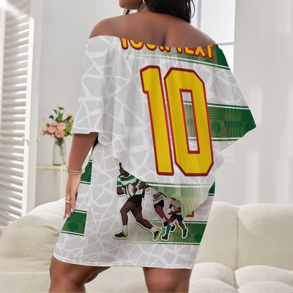 Custom Zimbabwe Rugby The Champions 2025 Off Shoulder Short Dress Sables-Warriors of Africa - African Pride