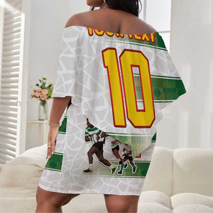 Custom Zimbabwe Rugby The Champions 2025 Off Shoulder Short Dress Sables-Warriors of Africa - African Pride
