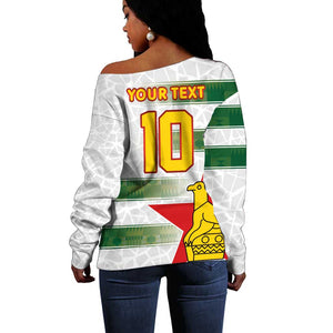 Custom Zimbabwe Rugby The Champions 2025 Off Shoulder Sweater Sables-Warriors of Africa - African Pride