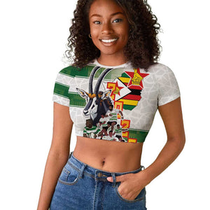 Custom Zimbabwe Rugby The Champions 2025 Raglan Cropped T shirt Sables-Warriors of Africa - African Pride