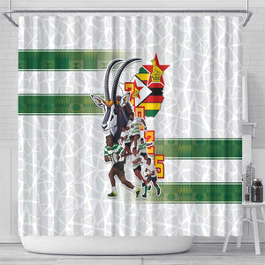 Zimbabwe Rugby The Champions 2025 Shower Curtain Sables-Warriors of Africa - African Pride
