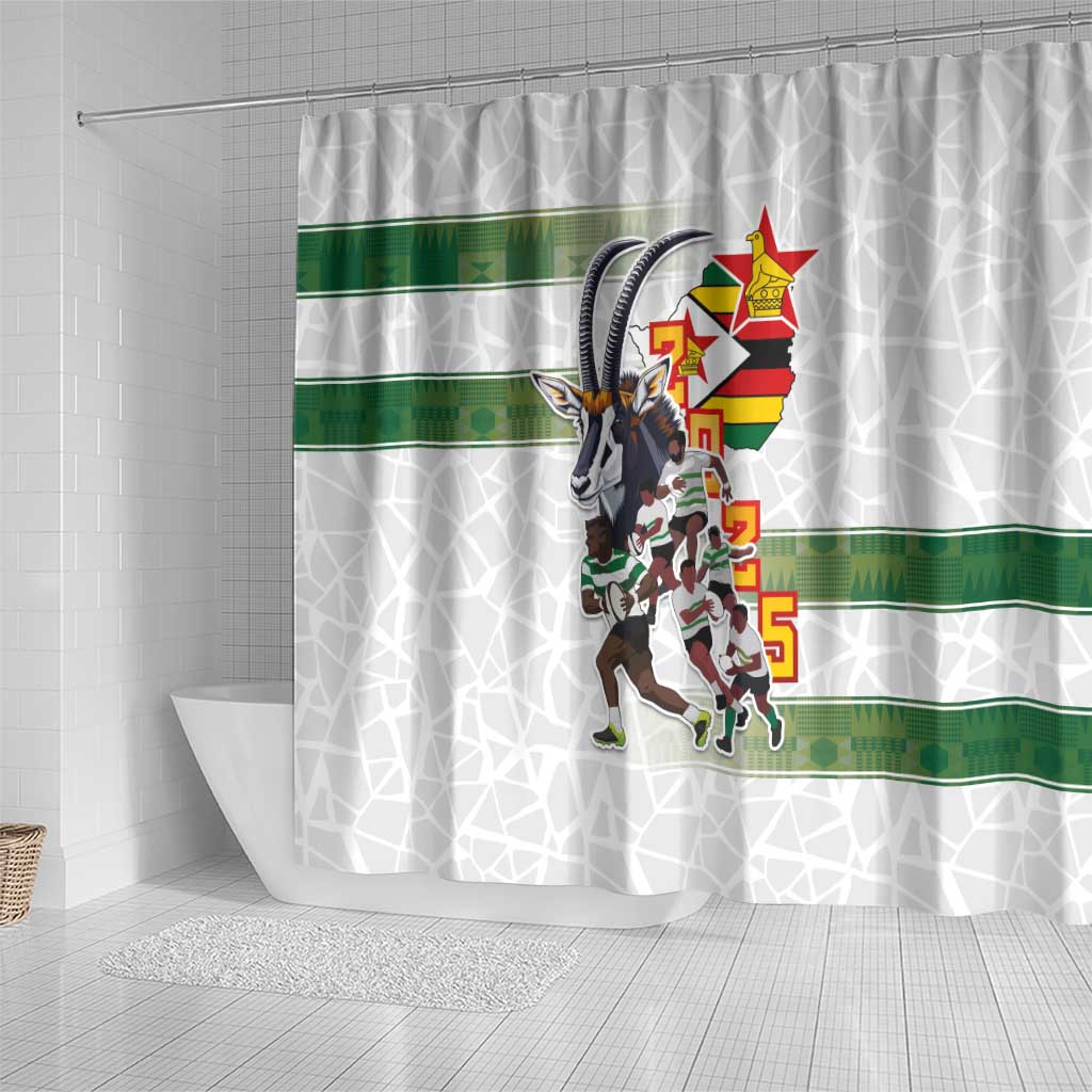 Zimbabwe Rugby The Champions 2025 Shower Curtain Sables-Warriors of Africa - African Pride