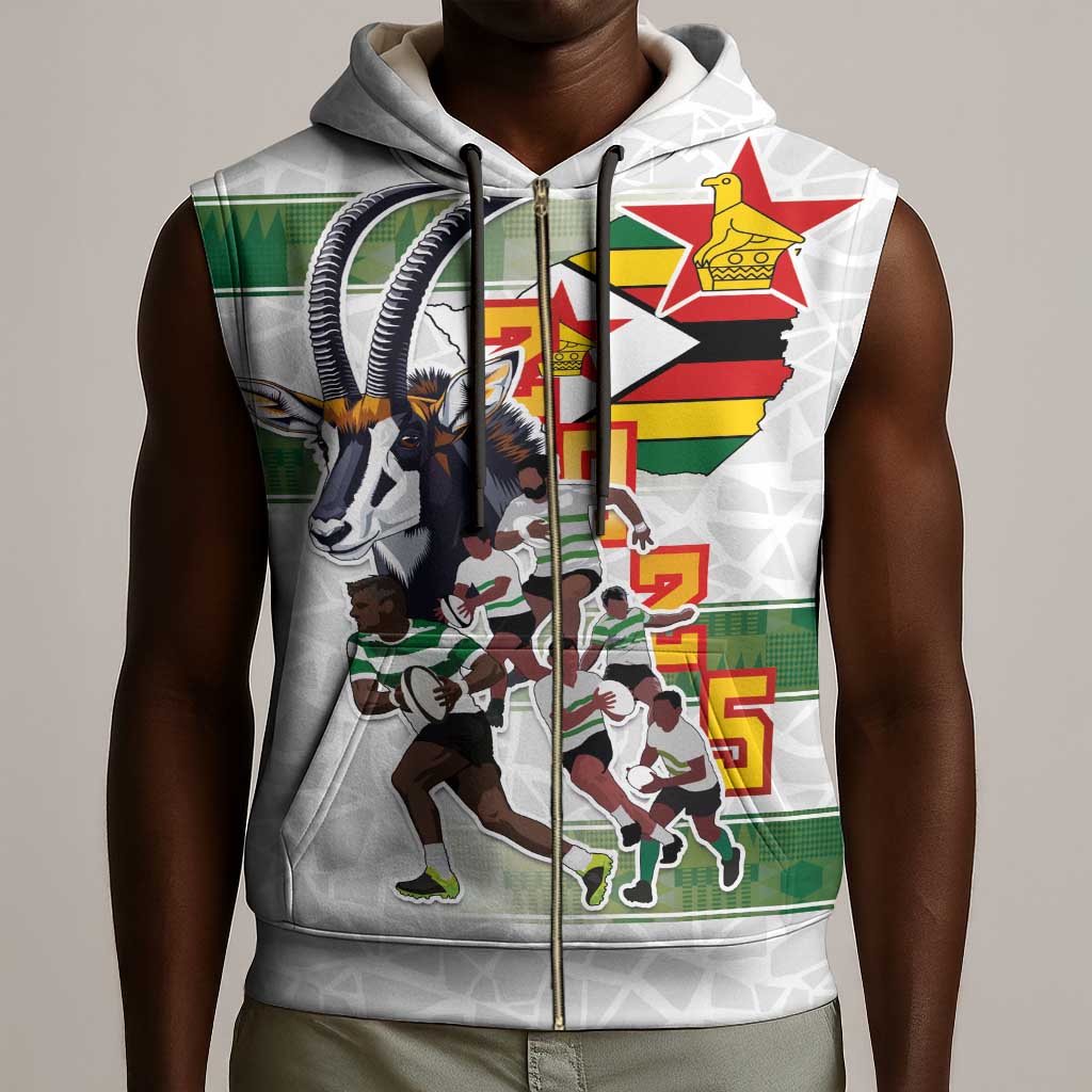 Custom Zimbabwe Rugby The Champions 2025 Sleeveless Zip Hoodie Sables-Warriors of Africa - African Pride