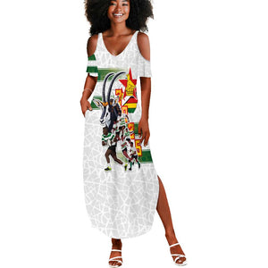 Custom Zimbabwe Rugby The Champions 2025 Summer Maxi Dress Sables-Warriors of Africa - African Pride
