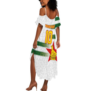 Custom Zimbabwe Rugby The Champions 2025 Summer Maxi Dress Sables-Warriors of Africa - African Pride