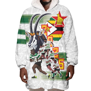 Custom Zimbabwe Rugby The Champions 2025 Wearable Blanket Hoodie Sables-Warriors of Africa - African Pride
