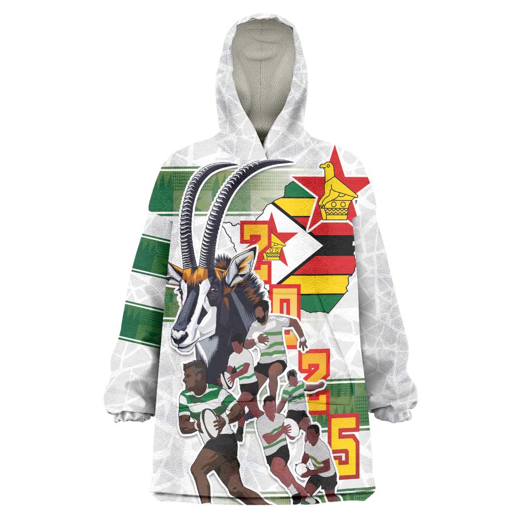 Custom Zimbabwe Rugby The Champions 2025 Wearable Blanket Hoodie Sables-Warriors of Africa - African Pride