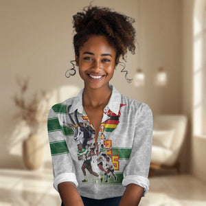 Custom Zimbabwe Rugby The Champions 2025 Women Casual Shirt Sables-Warriors of Africa - African Pride