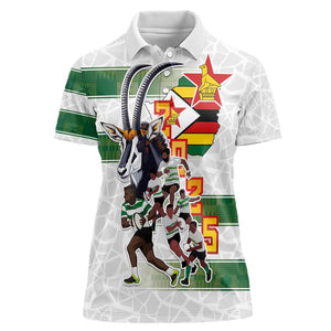 Custom Zimbabwe Rugby The Champions 2025 Women Polo Shirt Sables-Warriors of Africa - African Pride